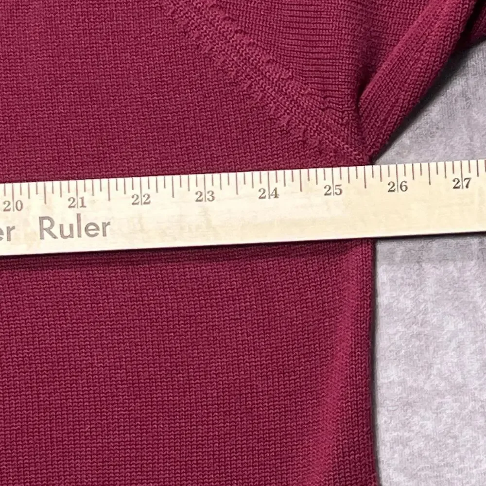 Eddie Bauer Sweater Mens XXLT Red Supima Cotton V-Neck Knit Outdoor Made In UK
